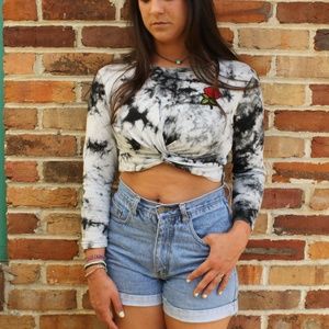 womens tye dye crop top
